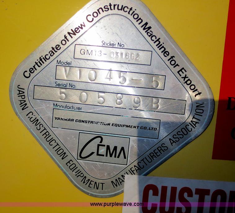 image for item D5736 2006 Yanmar VIO45-5 mini excavator