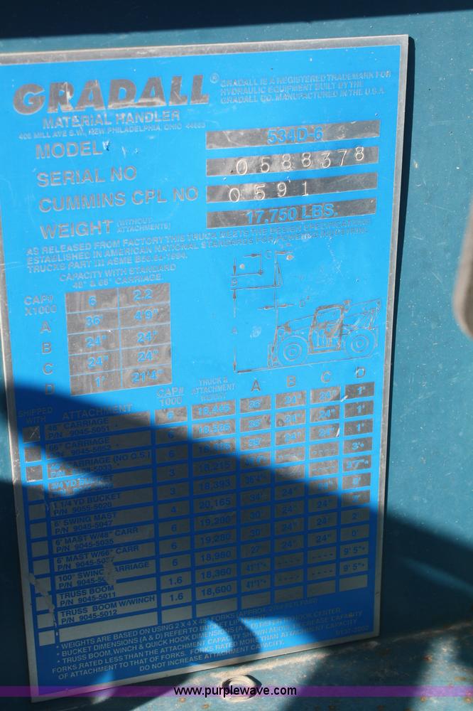 image for item F2753 1999 Gradall 534D telehandler