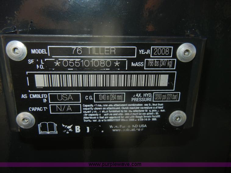 image for item O9627 2008 Bobcat 77 tiller attachment