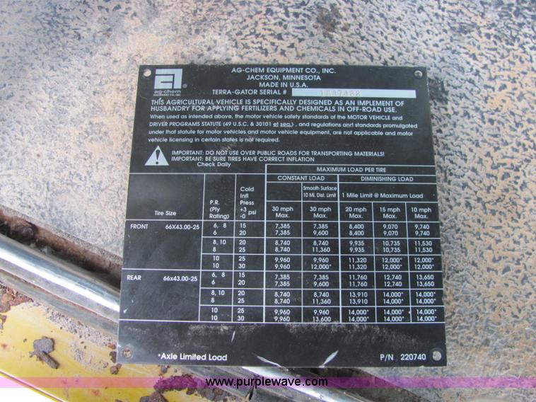 image for item C2947 1996 Ag-Chem TerraGator 1803 spreader