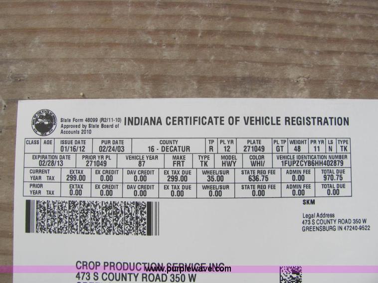 image for item C2973 1987 Freightliner FLC112 cab and chassis