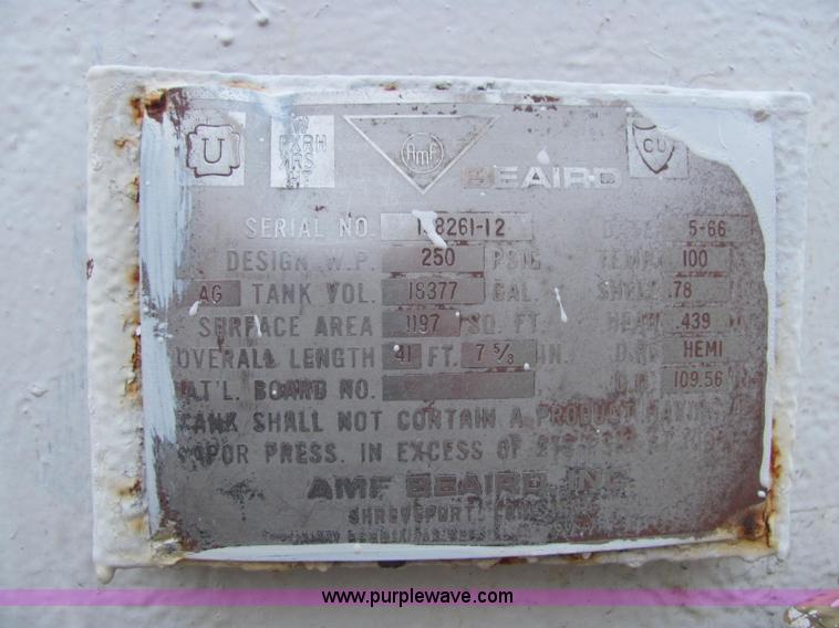 image for item E2504 1966 Beaird 18,000 gallon NH3 tank