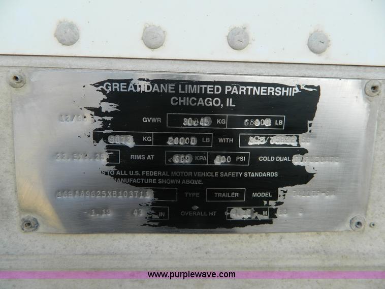 image for item G7628 1999 Great Dane dry van trailer