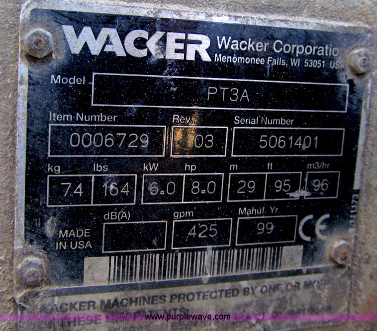 image for item F5605 Wacker PT3A 3" water pump