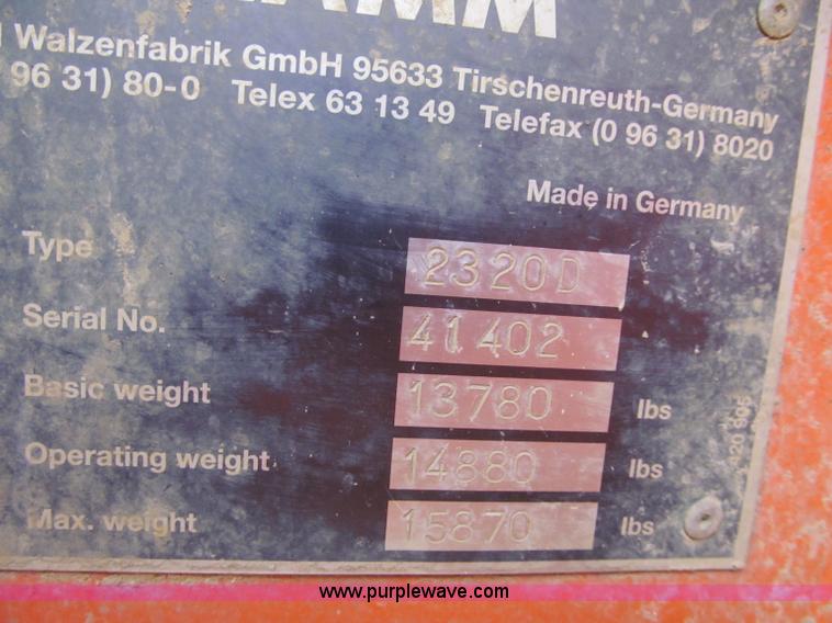 image for item F5619 1998 Hamm 2320D vibratory smooth drum roller