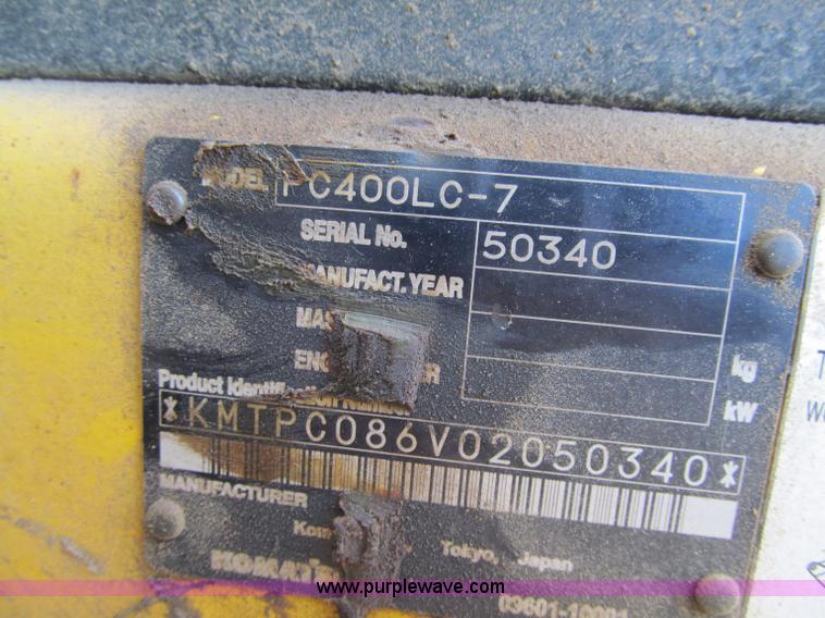 image for item F5628 2005 Komatsu PC400LC-7 excavator
