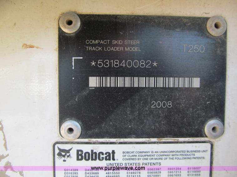 image for item F5636 2008 Bobcat T250 skid steer