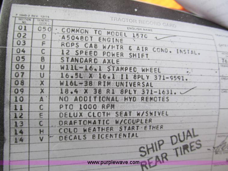 image for item E5738 1976 Case 1570 Spirit of 76 tractor