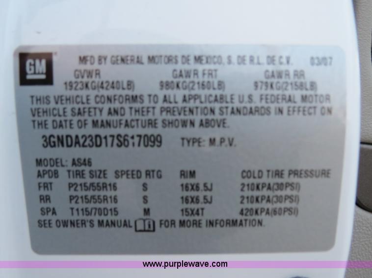 image for item B4537 2007 Chevrolet HHR LT SUV