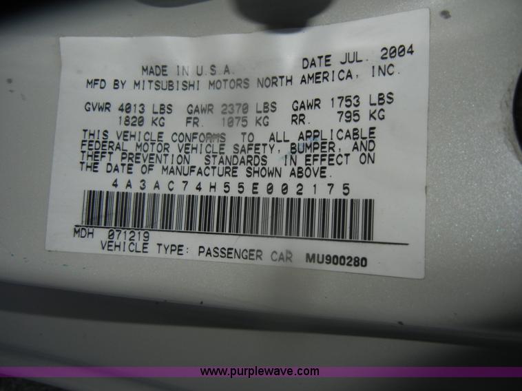 image for item D4530 2005 Mitsubishi Eclipse GTS