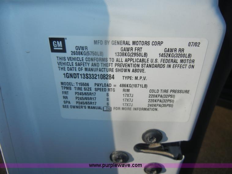 image for item D4543 2003 Chevrolet Trailblazer LTZ SUV