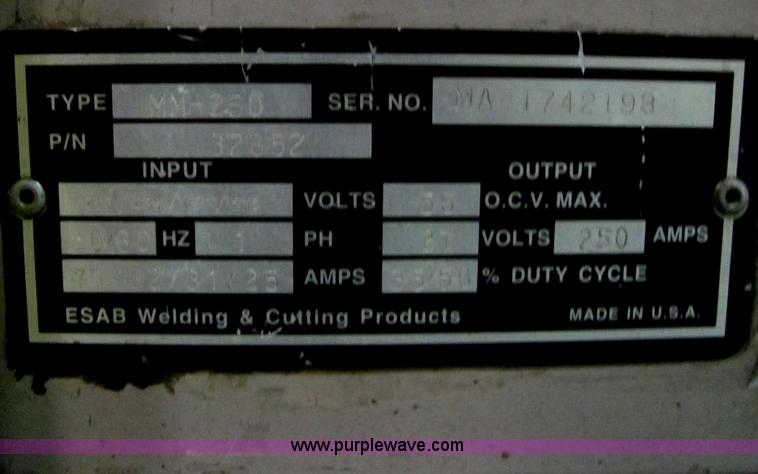 image for item E2727 Esab MigMaster 250 welder