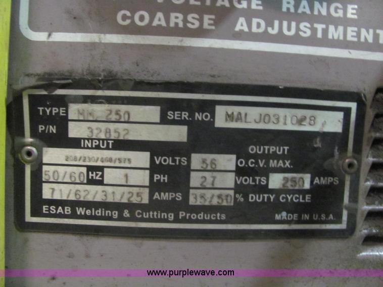 image for item E2728 Esab MigMaster 250 welder