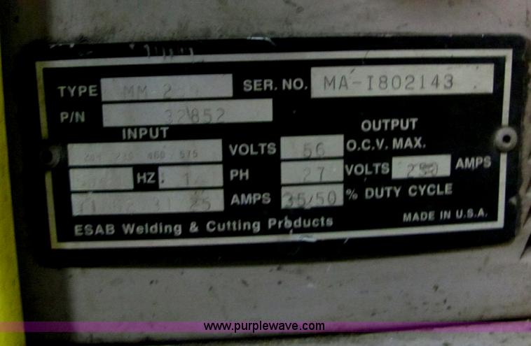 image for item E2730 Esab MigMaster 250 welder