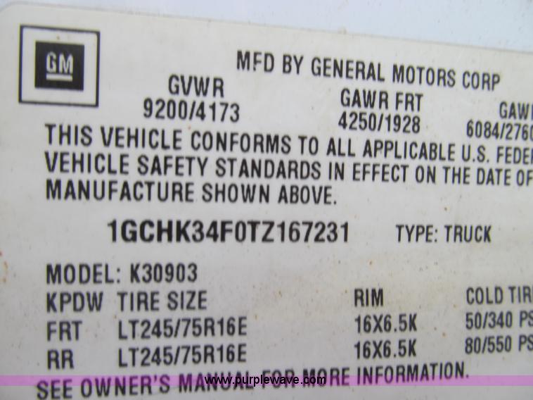 image for item E3594 1996 Chevrolet K3500 pickup truck