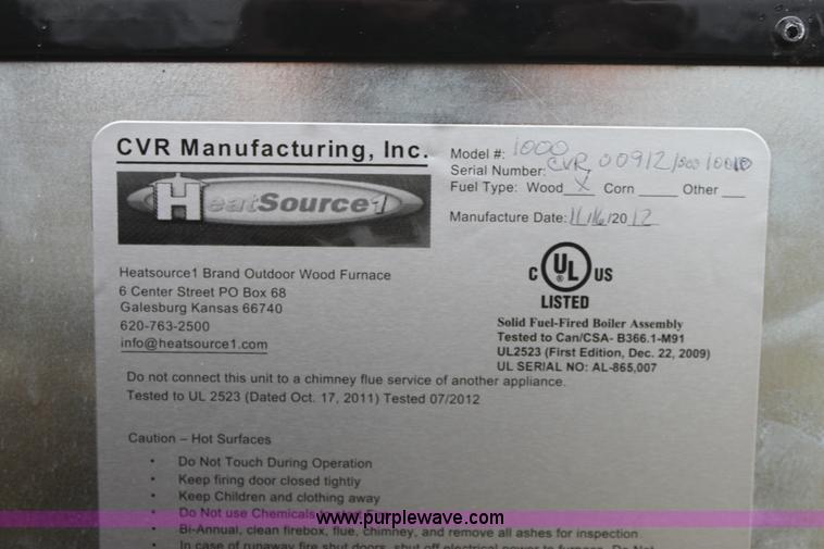 image for item E8235 Heat Source 1 1000 stainless steel outdoor wood burning furnace