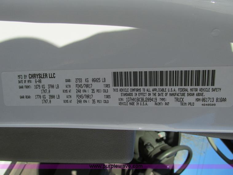 image for item F4122 2008 Dodge Ram 1500 short bed pickup truck