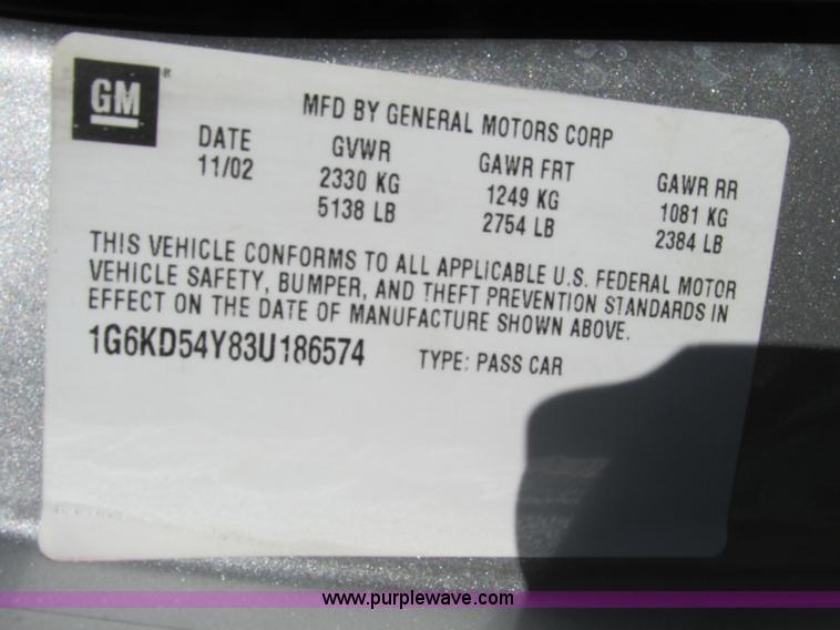 image for item F4128 2003 Cadillac DeVille