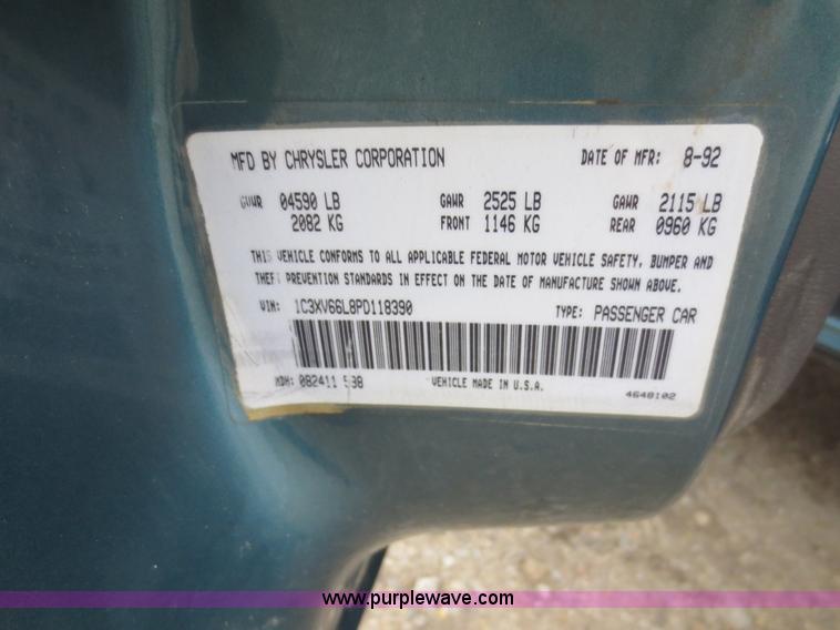 image for item F6555 1993 Chrysler New Yorker Fifth Avenue