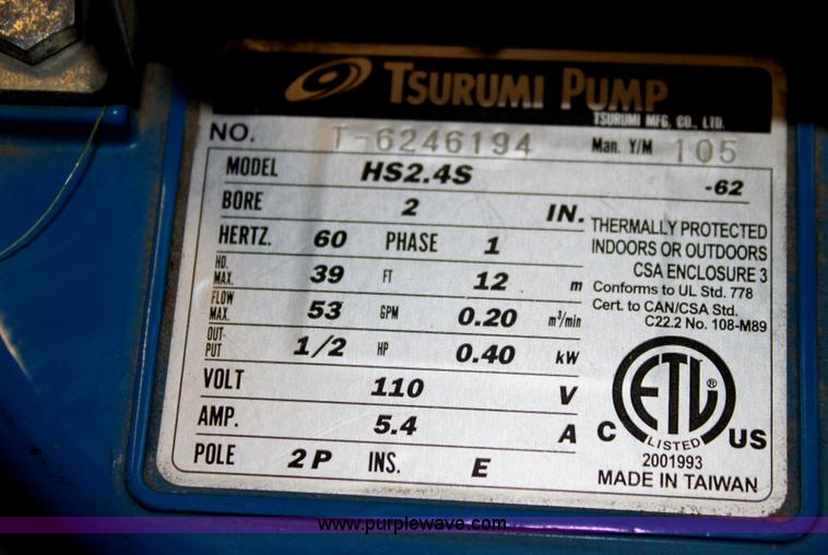 image for item V9437 Tsurumi pump