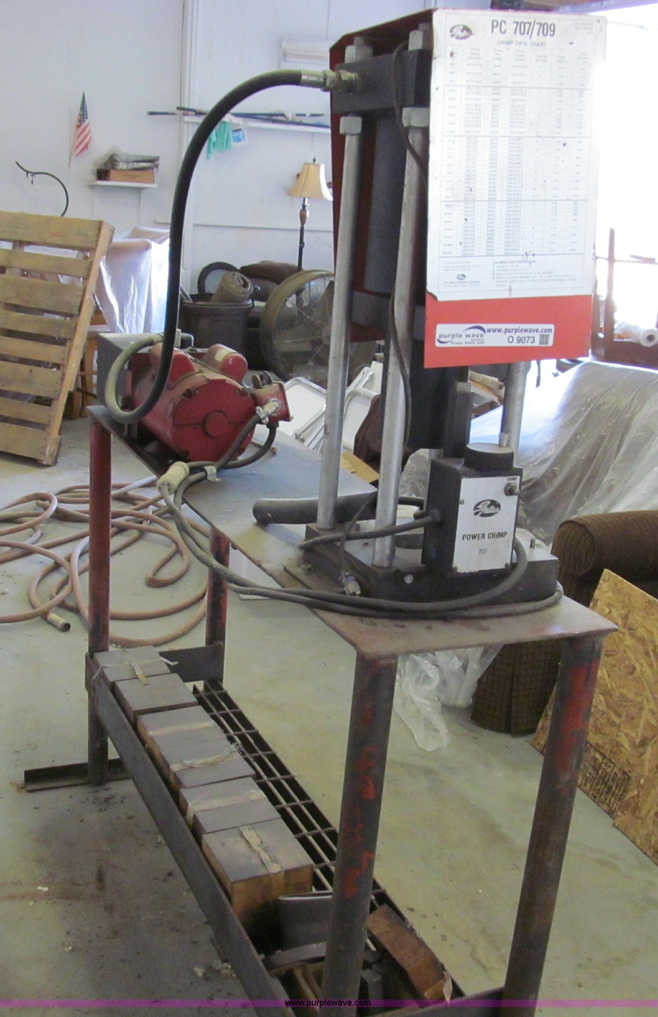 Gates 707/709 hydraulic hose machine in Fulton, MO Item O9073 sold