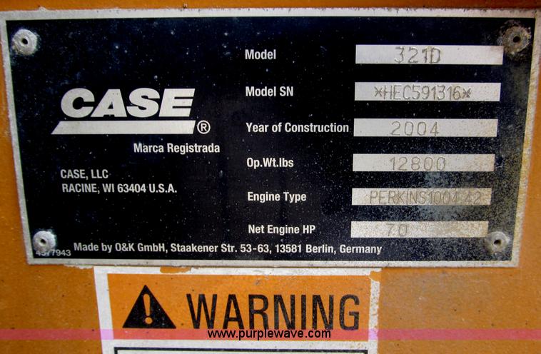 image for item B5288 2004 Case 321D articulated wheel loader