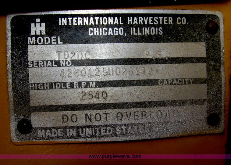 image for item B5294 1972 Dresser TD-20C dozer