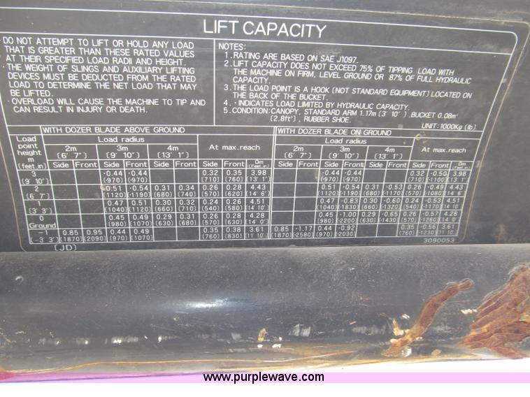 image for item B5296 2000 John Deere 27ZTS mini excavator
