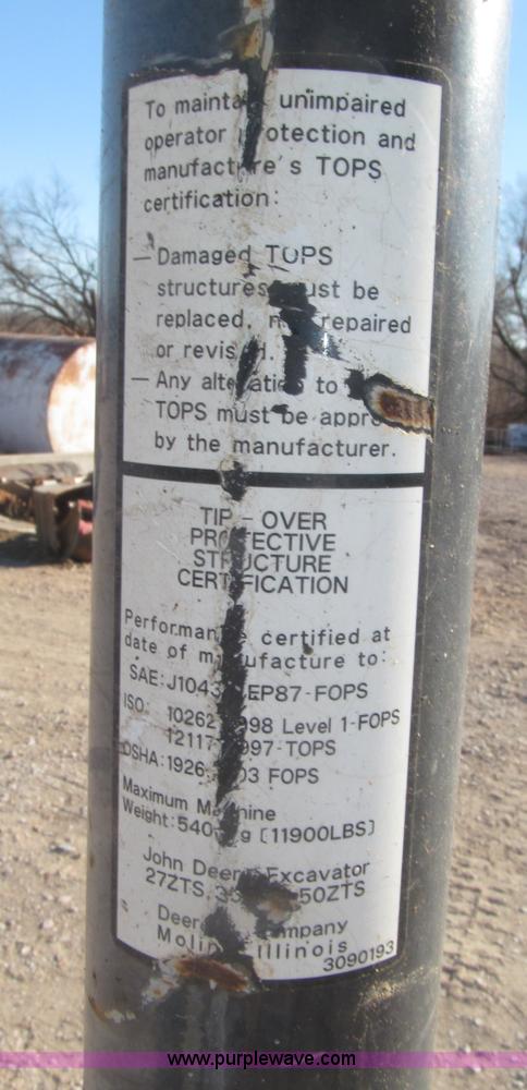 image for item B5296 2000 John Deere 27ZTS mini excavator