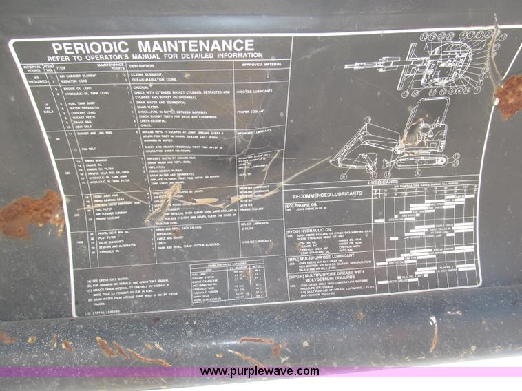 image for item B5296 2000 John Deere 27ZTS mini excavator