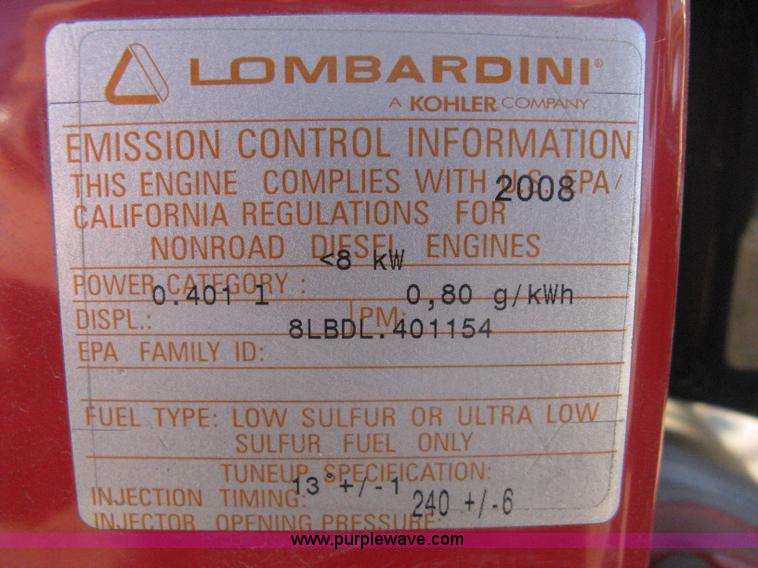 image for item B8479 2008 Ingersoll Rand diesel powered air compressor