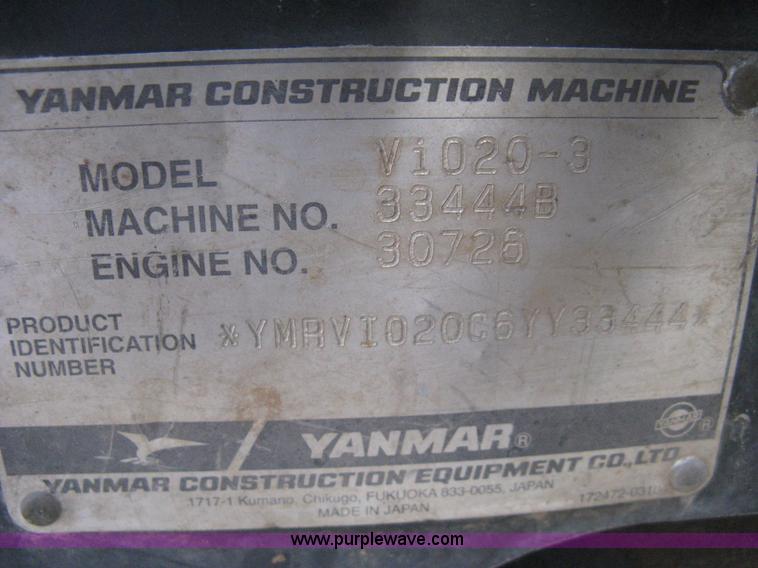 image for item B8498 2007 Yanmar VIO20 mini excavator