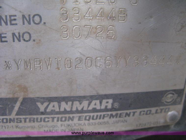 image for item B8498 2007 Yanmar VIO20 mini excavator
