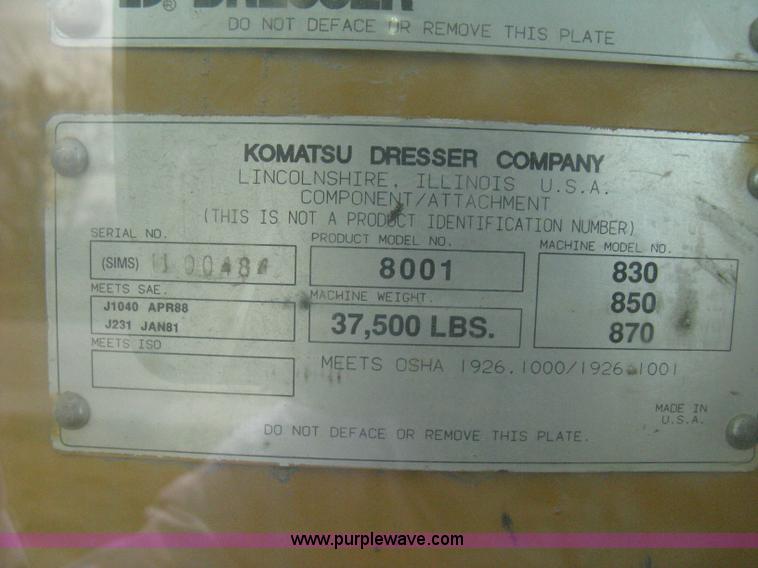 image for item B8500 1993 Dresser 830 motor grader