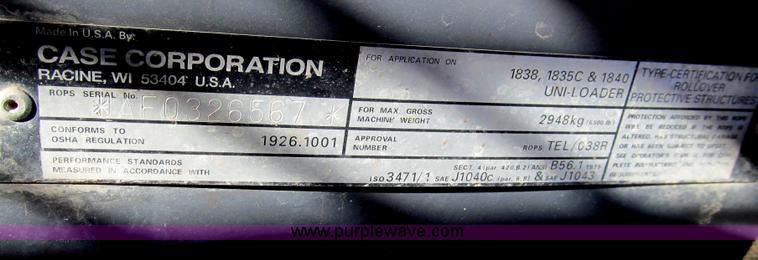 image for item C3588 2000 Case 1840 skid steer