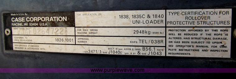 image for item C3591 1998 Case 1840 skid steer