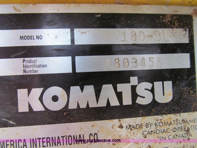 image for item E3579 1998 Komatsu WA180-3L wheel loader