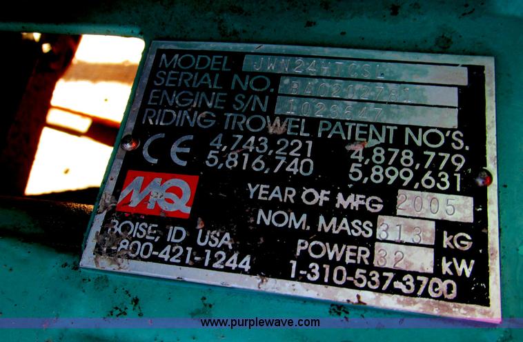 image for item E5740 2005 Multi Quip ride on power trowel