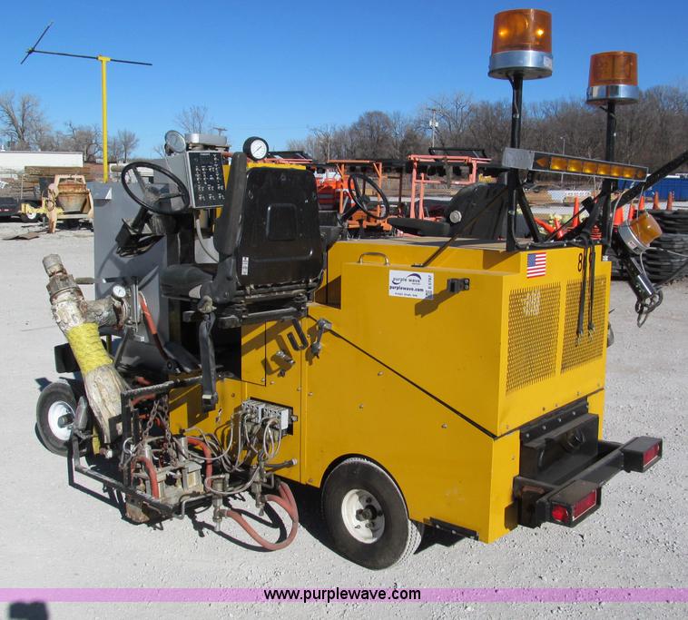 image for item E5787 Stimsonite Titan 1000D long line thermoplastic ride-on applicator with transport trailer