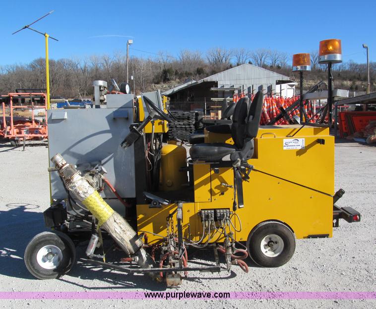 image for item E5787 Stimsonite Titan 1000D long line thermoplastic ride-on applicator with transport trailer
