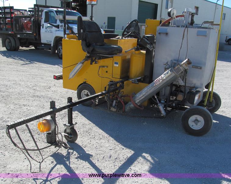 image for item E5787 Stimsonite Titan 1000D long line thermoplastic ride-on applicator with transport trailer