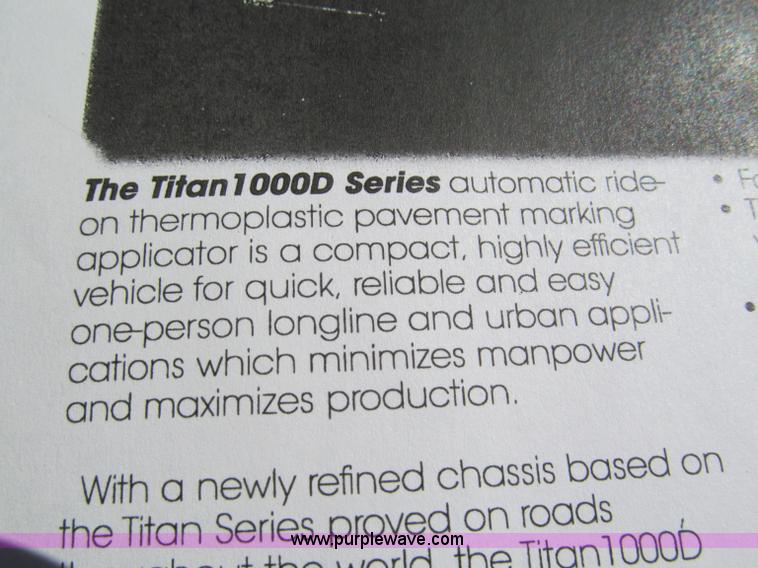 image for item E5787 Stimsonite Titan 1000D long line thermoplastic ride-on applicator with transport trailer