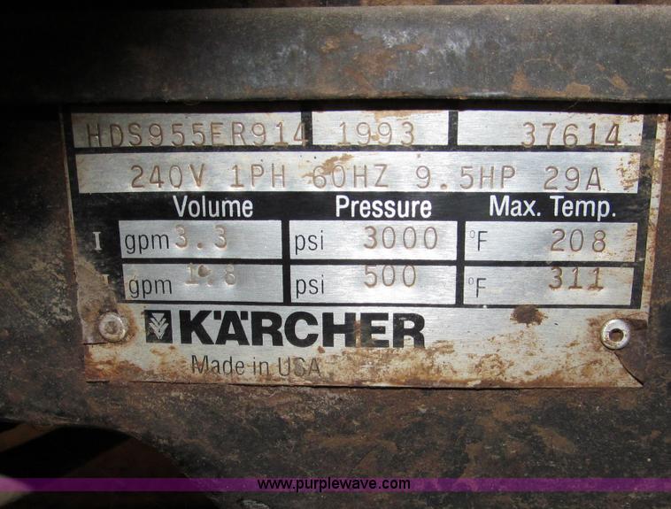image for item E5825 1993 Karcher HDS955 how water pressure washer