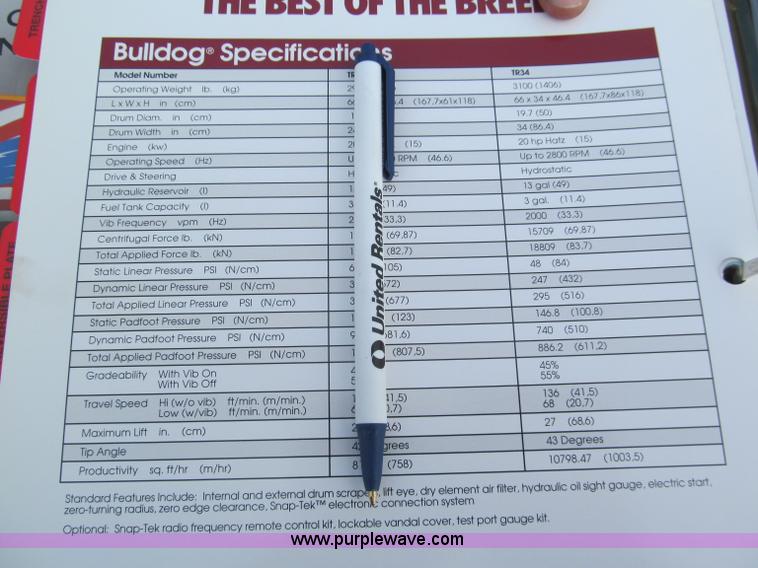 image for item E5829 Stone Bulldog walk-behind trench compactor