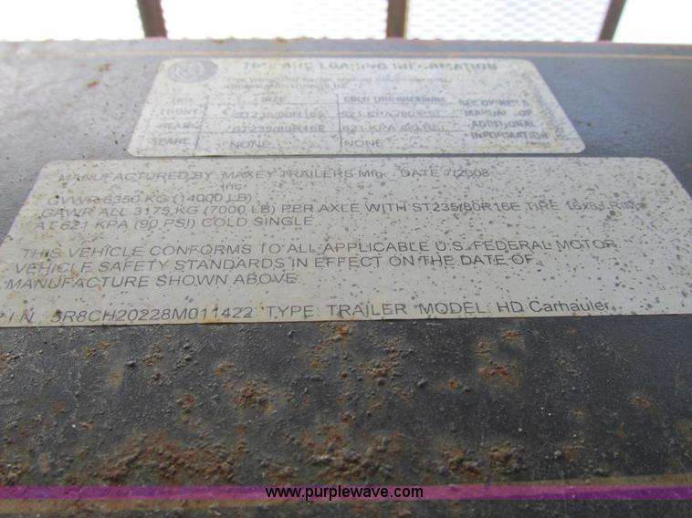 image for item F4058 2008 Maxey 20' car hauler trailer