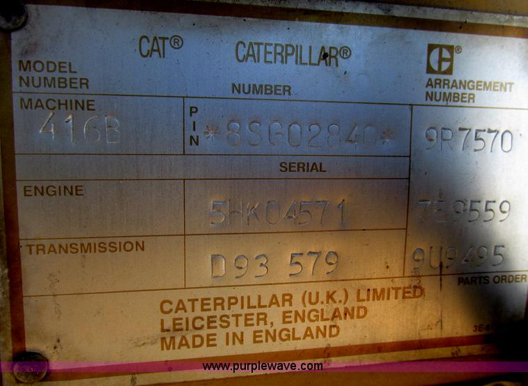 image for item F4120 1996 Caterpillar 416B backhoe