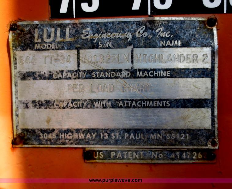 image for item F6545 1984 Lull Highlander II 644TT-34 telehandler