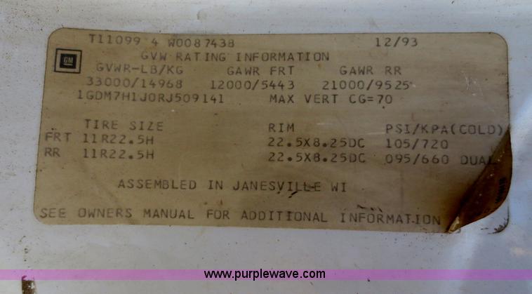 image for item F6548 1994 GMC TopKick service truck