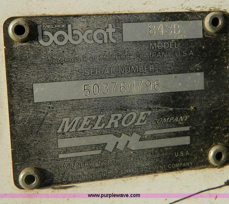 image for item G7662 1991 Bobcat 843B skid steer