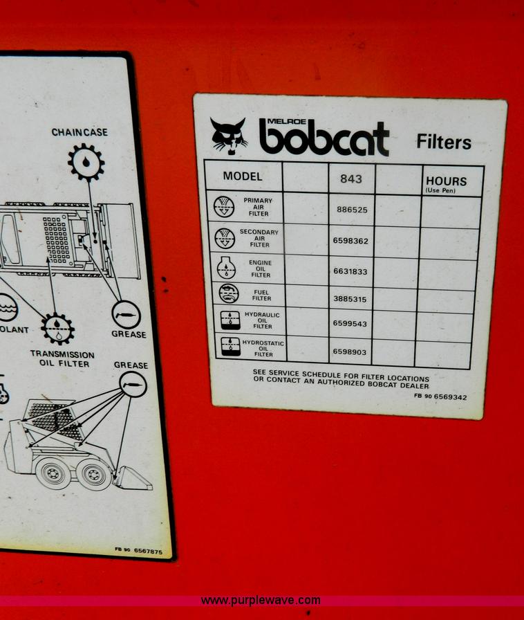image for item G7662 1991 Bobcat 843B skid steer